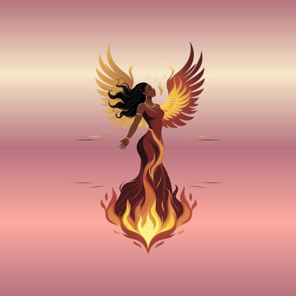 Woman Rising Through Fire